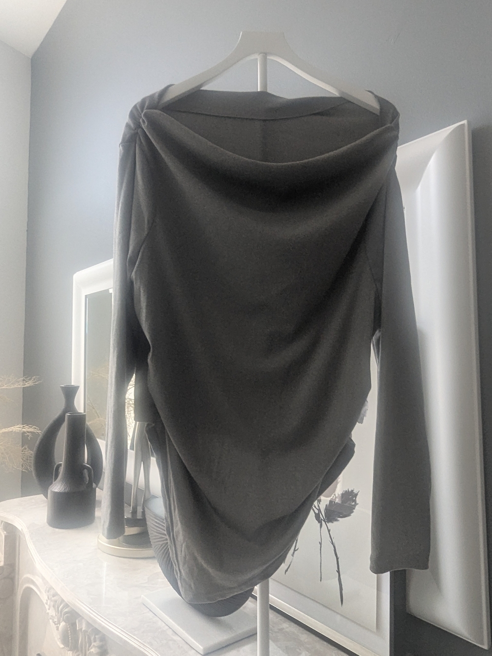 Dark Gray Off-Shoulder Wide Leg Jumpsuit